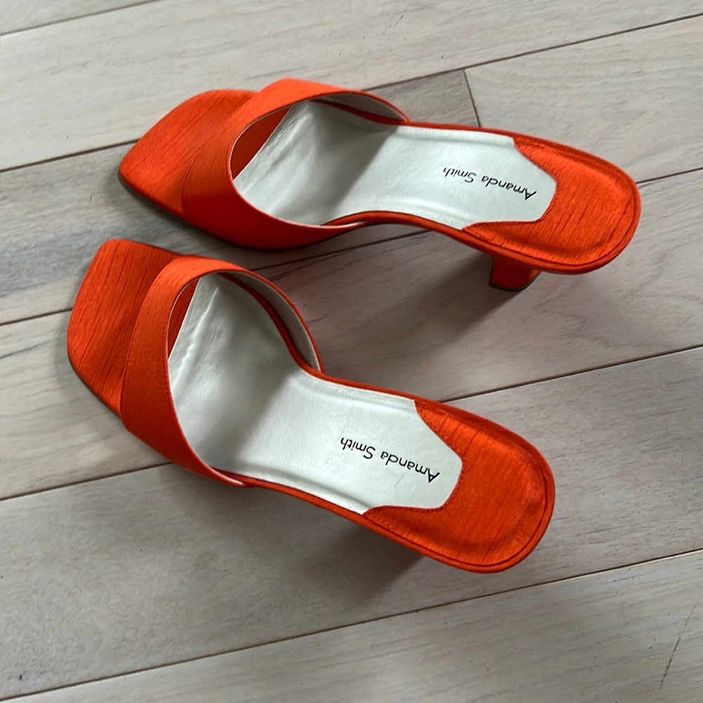 Orange sandals bought to match an outfit.